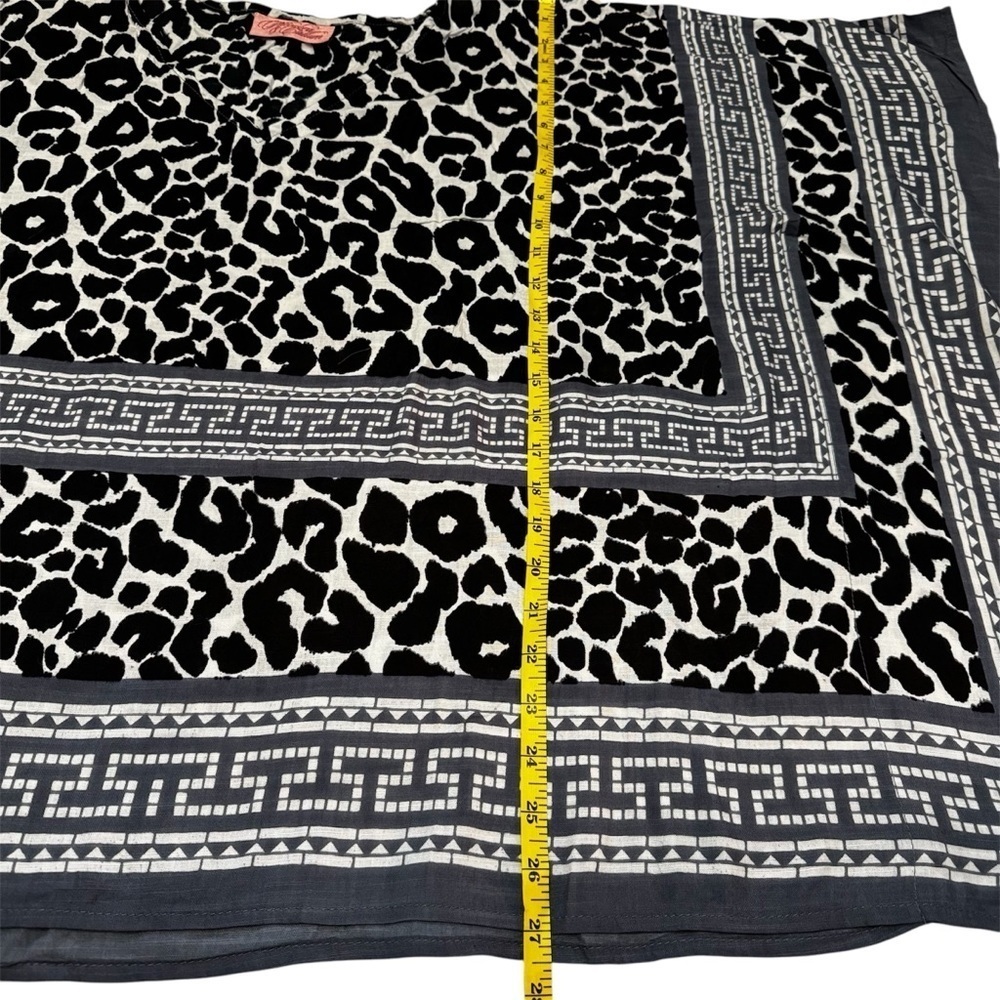 Theodora & Callum Caftan Tunic Poncho Top Tee Shirt Linen Blend Size OS V Neck - Picture 9 of 15